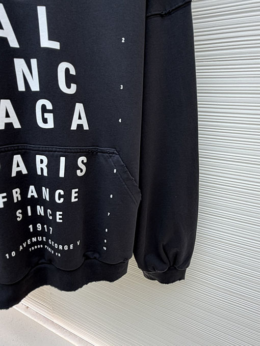 バレンシアガ Balenciaga フード付きレタープリントオーバーサイズパーカー