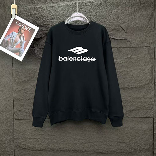 バレンシアガコピー balenciaga 新しいクルーネック長袖スウェットシャツ