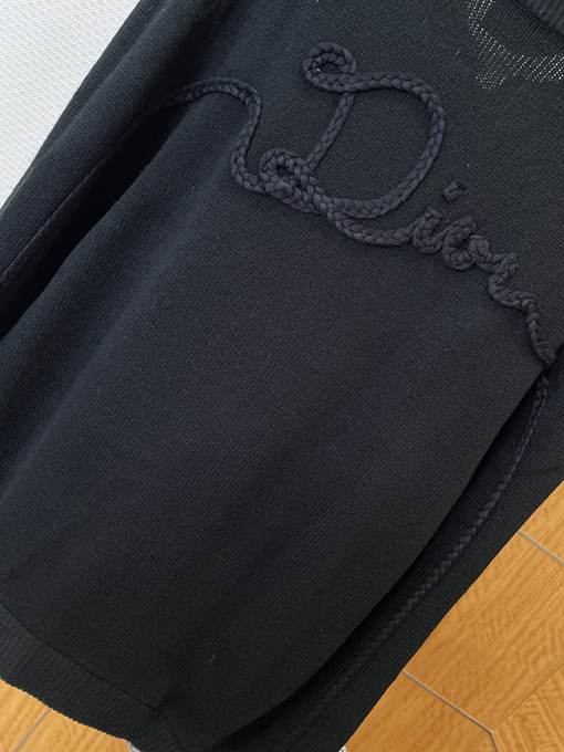 ディオール 文字刺繍ニットジップアップジャケット