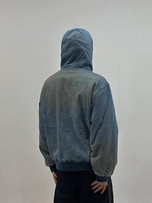 シュプリームコピー SUPREME Reflective Arc Hooded Work Jacket 反射文字デニムコットンジャケット
