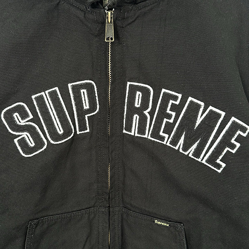 シュプリームコピー SUPREME Reflective Arc Hooded Work Jacket 反射文字デニムコットンジャケット