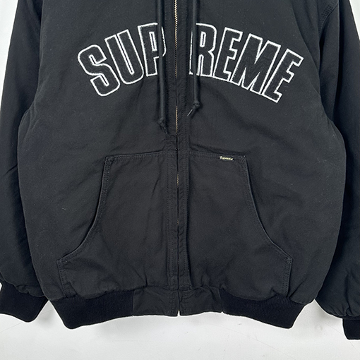 シュプリームコピー SUPREME Reflective Arc Hooded Work Jacket 反射文字デニムコットンジャケット