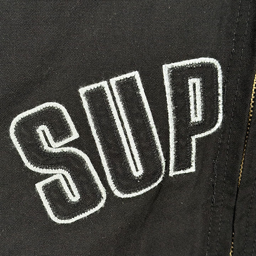 シュプリームコピー SUPREME Reflective Arc Hooded Work Jacket 反射文字デニムコットンジャケット
