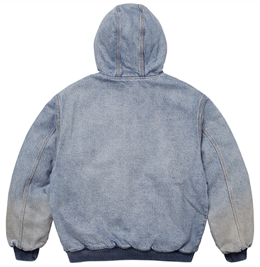 シュプリームコピー SUPREME Reflective Arc Hooded Work Jacket 反射文字デニムコットンジャケット