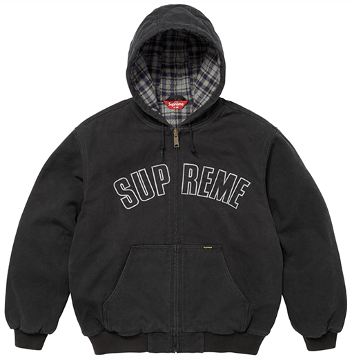 シュプリームコピー SUPREME Reflective Arc Hooded Work Jacket 反射文字デニムコットンジャケット