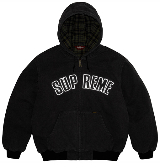 シュプリームコピー SUPREME Reflective Arc Hooded Work Jacket 反射文字デニムコットンジャケット