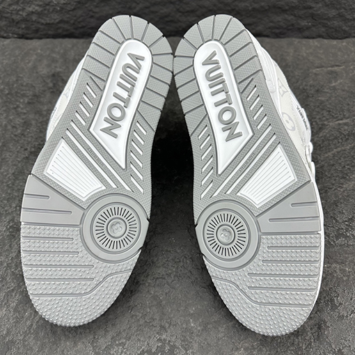 ルイヴィトン LV Trainer Monogram Virgil Abloh パッチワークパテントレザースニーカー