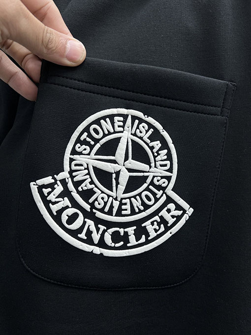 モンクレールコピー MONCLER レザーパッチ刺繍ロゴ厚のカジュアルパンツ