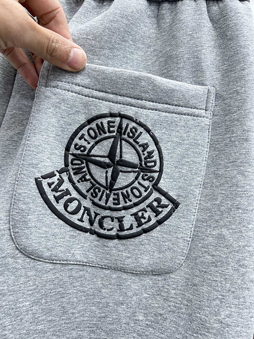 モンクレールコピー MONCLER レザーパッチ刺繍ロゴ厚のカジュアルパンツ