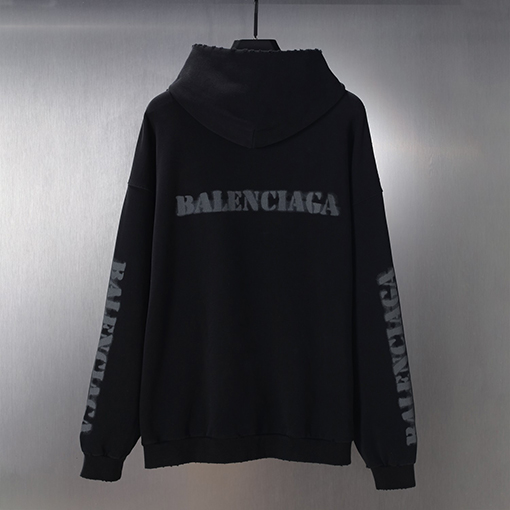 バレンシアガ Balenciaga プリント文字のダメージパーカー