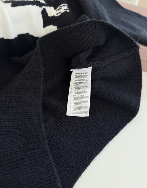 バーバリー Burberry クラシックロゴ ウォーホース インターシャ クルーネック ニット ウール セーター