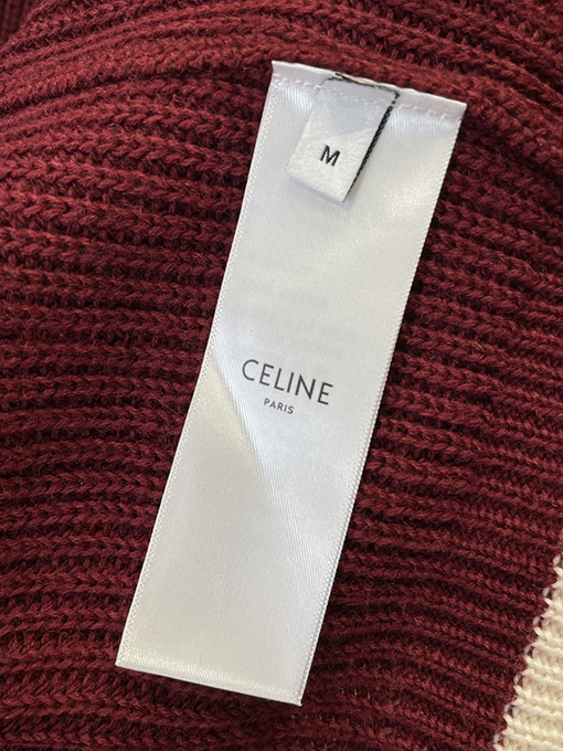 セリーヌコピー CEINE レターロゴVネックニット透かし彫りカーディガン