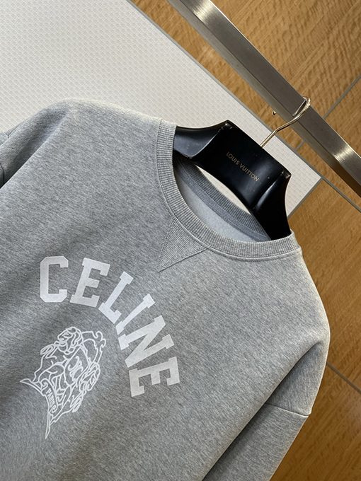 セリーヌ CEINE レターバッジプリントクルーネックスウェットシャツ