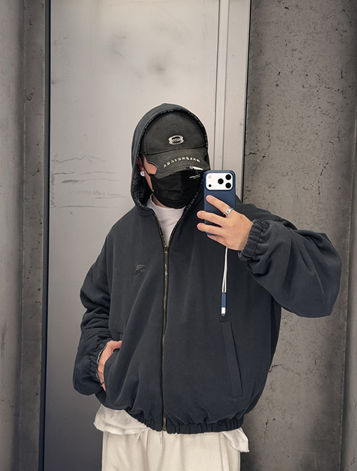 バレンシアガ Balenciaga チェック柄リバーシブル長袖ジップアップジャケット