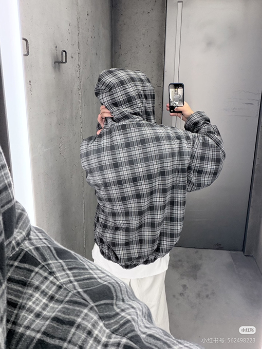 バレンシアガ Balenciaga 3M チェック柄刺繍リバーシブルジャケット