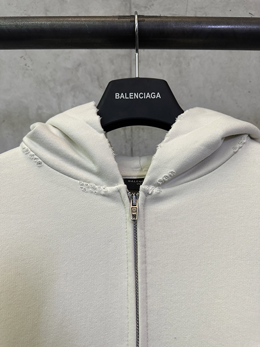 バレンシアガコピー Balenciaga オーキッド刺繍フード付きジップアップスウェットシャツジャケット