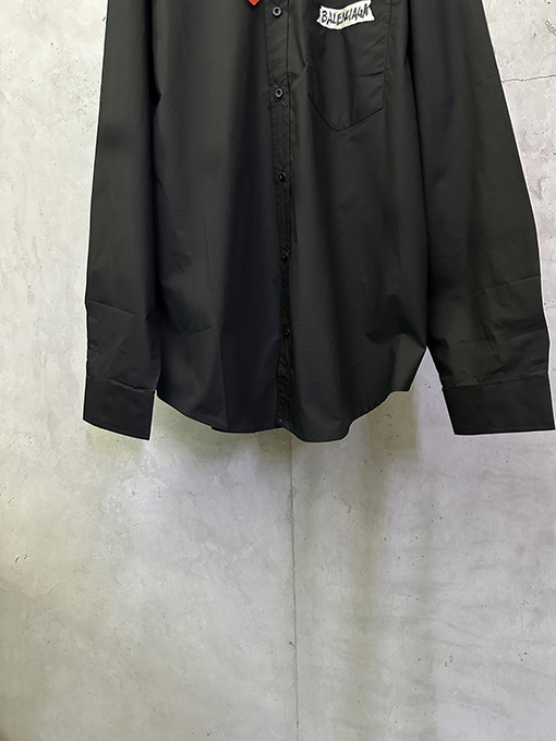 バレンシアガ Balenciaga ドミトリー25 ホワイトアクリルテープレタープリントシャツ
