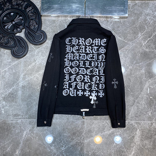 クロムハーツスーパーコピー クロス柄ジャカード刺繍デニムジャケット