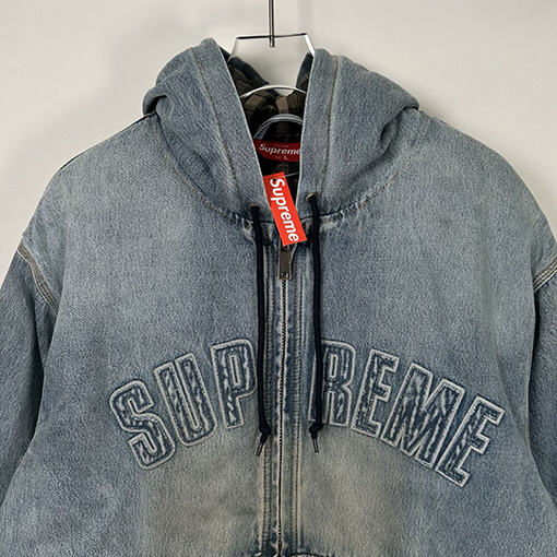 シュプリーム SUPREME REFLECTIVE ARC HOODED WORK JACKET 反射ロゴデニムジャケット