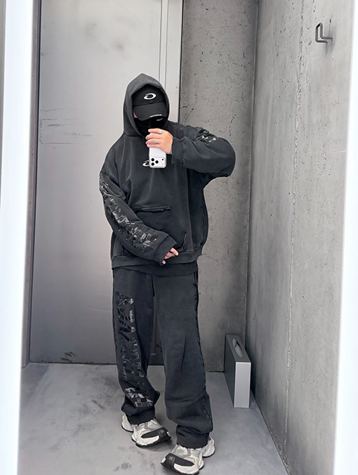 バレンシアガコピー BALENCIAGA テーププリントカジュアルパンツ