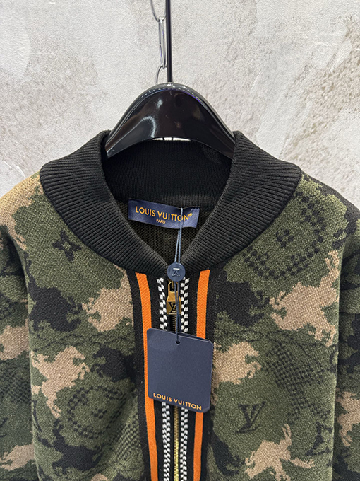 ルイヴィトンコピー Damier ヘビーデューティーカモフラージュジャカードカーディガンセータージャケット