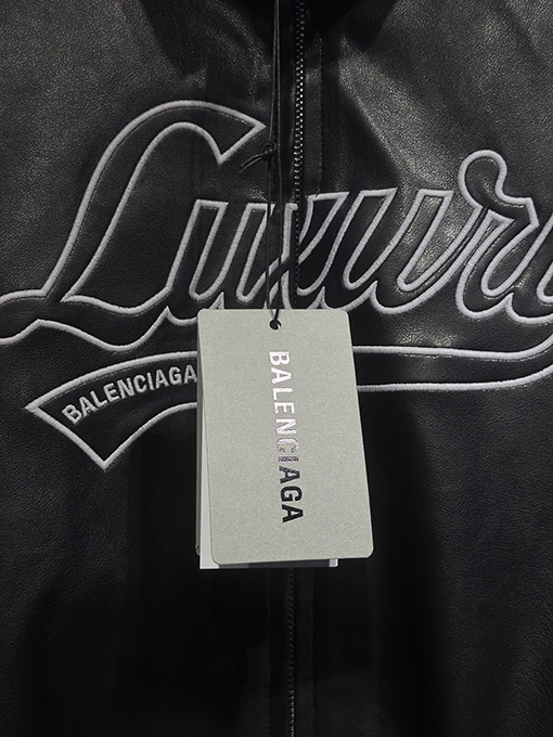 バレンシアガ Balenciaga LUXURY 新作パッチワークレザー刺繍スタンドカラーボンバージャケット