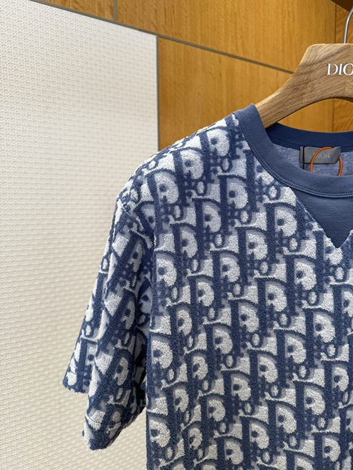 ディオールスーパーコピー モノグラムプリントのオールオーバーニット半袖Tシャツ