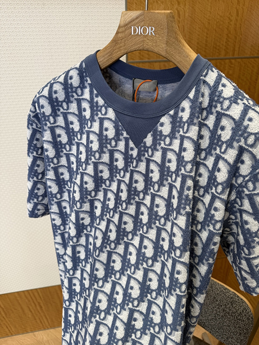 ディオールスーパーコピー モノグラムプリントのオールオーバーニット半袖Tシャツ