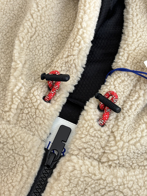 バーバリー レディース馬術騎士ロゴ ウール＆カシミア混紡フリースコート