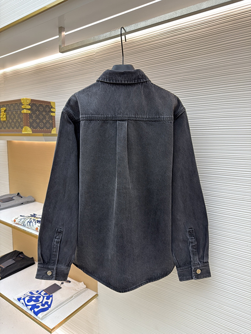 グッチ トリムポケット付きウォッシュコットンデニムジャケット