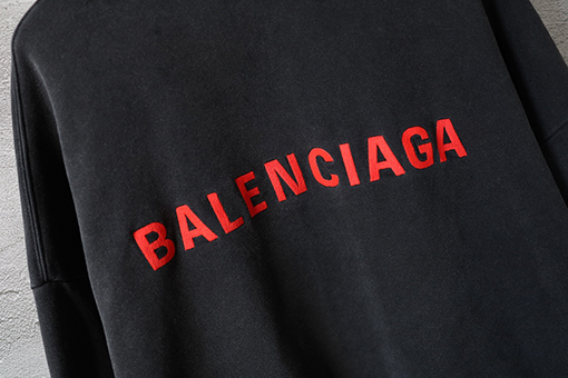 バレンシアガ BALENCIAGA 刺繍入り英語文字ジップアップフード付きスウェットシャツ