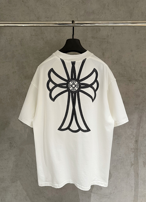 クロムハーツ 新モデルクラシック刺繍の半袖Tシャツ