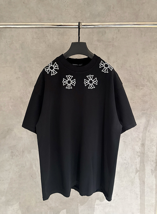 クロムハーツ 新モデルクラシック刺繍の半袖Tシャツ