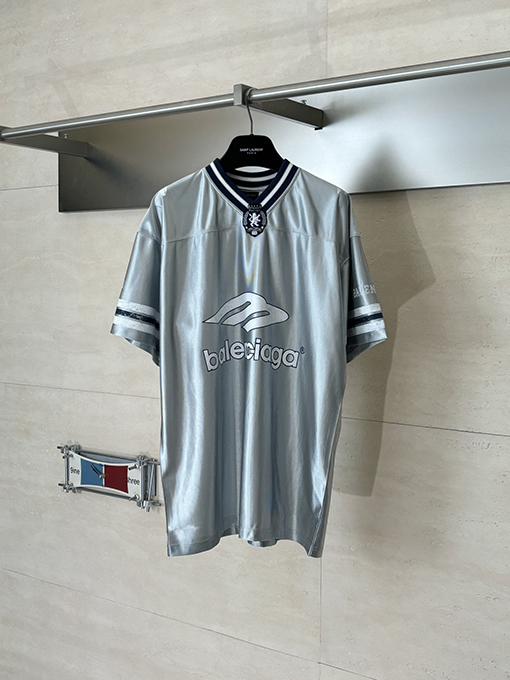 バレンシアガスーパーコピー Balenciaga 3M ラグビージャージ Vネック 半袖Tシャツ