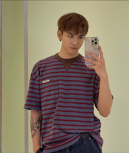 プラダコピー ストライプ半袖Tシャツ