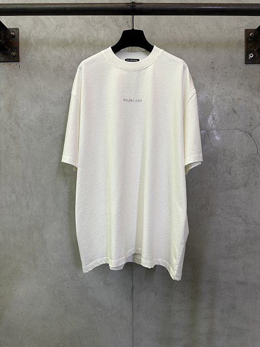 バレンシアガ Balenciaga フロントバックレターラインストーンウォッシュ半袖Tシャツ