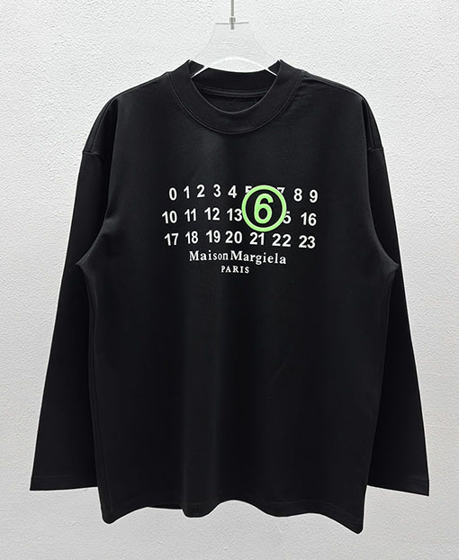 マルタンマルジェラ Maison Margiela MM6 ロゴフォームプリントの長袖ベースレイヤーシャツ