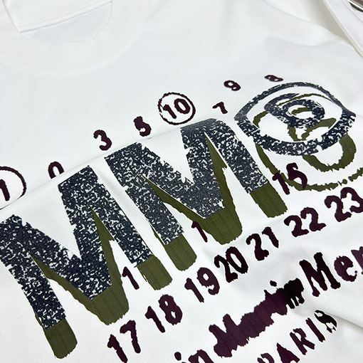 マルタンマルジェラ Maison Margiela MM6 新モデルロゴフォームプリントの長袖ベースレイヤーシャツ