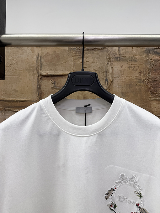ディオール DIOR 刺繍り花柄半袖Tシャツ