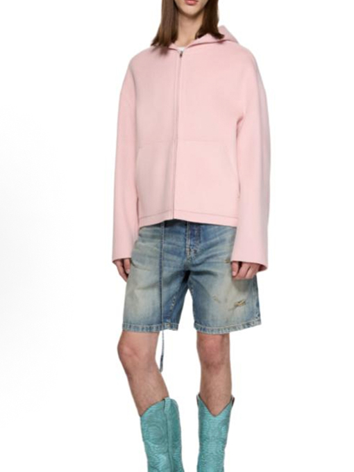 アクネストゥディオズ Acne Studios ピンクのラペルウールブレンドフード付きジャケット