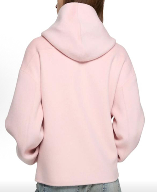 アクネストゥディオズ Acne Studios ピンクのラペルウールブレンドフード付きジャケット