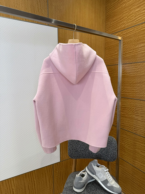 アクネストゥディオズ Acne Studios ピンクのラペルウールブレンドフード付きジャケット