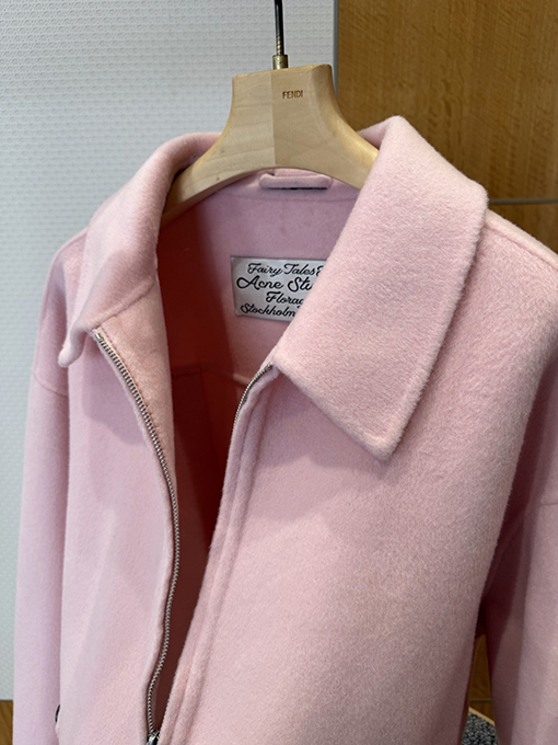 アクネストゥディオズコピー Acne Studios ピンクのラペルウールブレンドコート