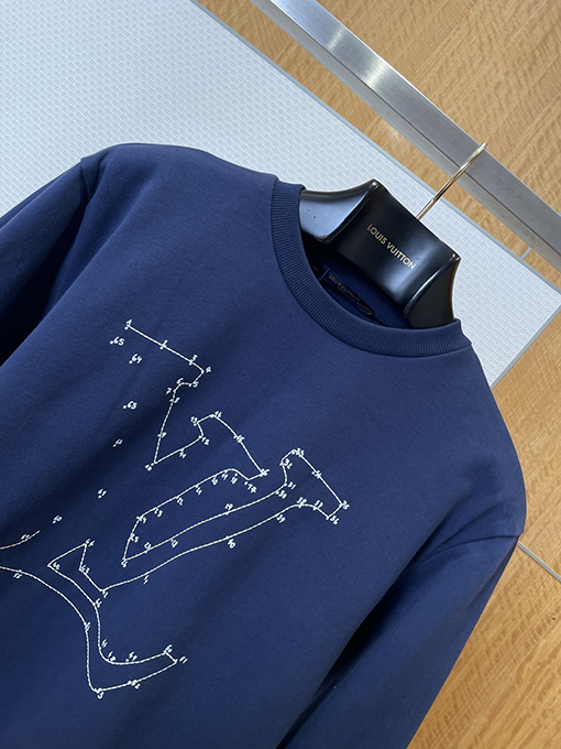 ルイヴィトンコピー LV レタージャカード刺繍クルーネックスウェットシャツ