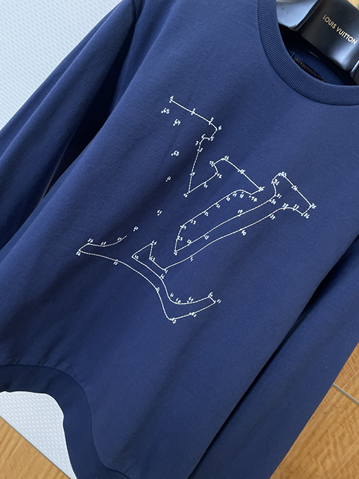 ルイヴィトンコピー LV レタージャカード刺繍クルーネックスウェットシャツ
