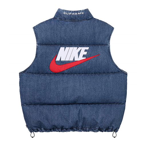 ナイキ X シュプリーム Denim Puffer Vest コラボレーションデニムダウンベスト