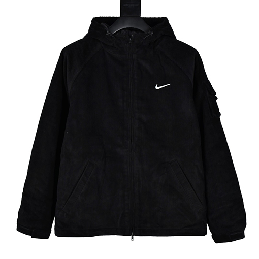 ナイキ X シュプリーム Arc Corduroy Hooded Jacket コーデュロイキルティングウィンドブレーカージャケット