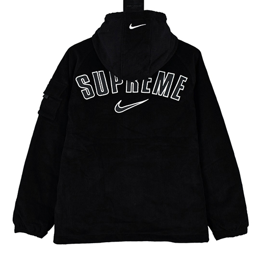 ナイキ X シュプリーム Arc Corduroy Hooded Jacket コーデュロイキルティングウィンドブレーカージャケット