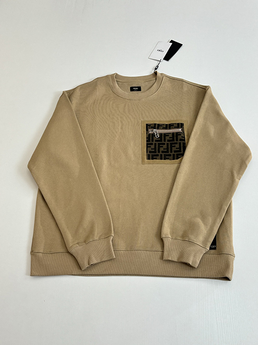 フェンディ FENDI レタージャカードパッチワークポケットルーズクルーネックスウェットシャツ