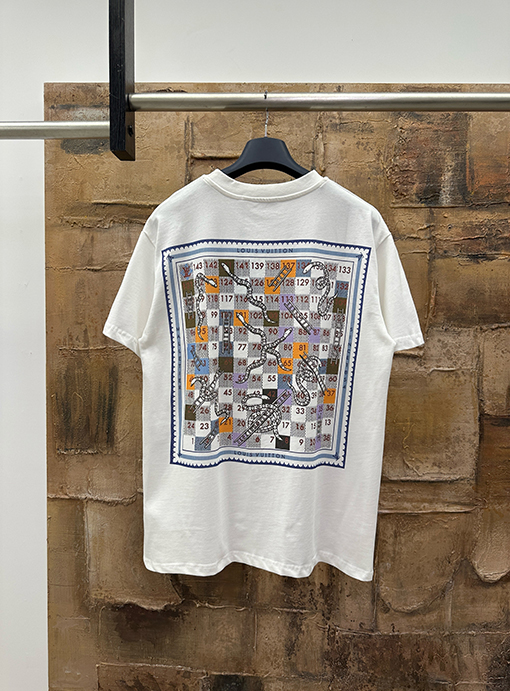 ルイヴィトンスーパーコピー チェック柄スネークプリント半袖Tシャツ